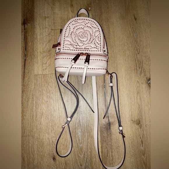 Michael Kors Rhea mini rose studded leather backpack - Picture 4 of 13